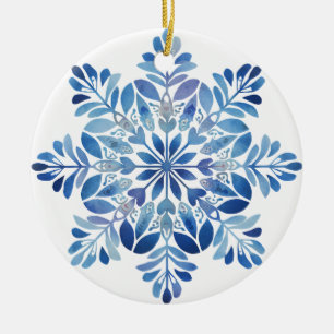 Enfeite de Floco de Neve de Abeto Azul   Natal Fol