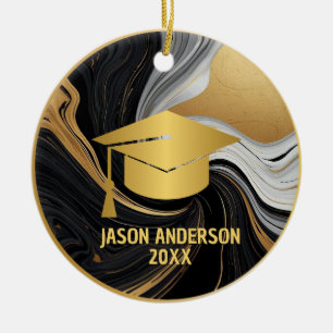 Enfeite de Formatura Personalizado Dourado e Preto