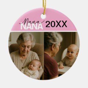 Enfeite de Foto da Vovó Personalizado com Ano e 2