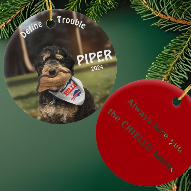 Enfeite de Foto de Cachorro Bernês de Natal (Criador carregado)