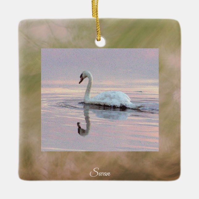 Enfeite de Foto de Cisne (Frente)