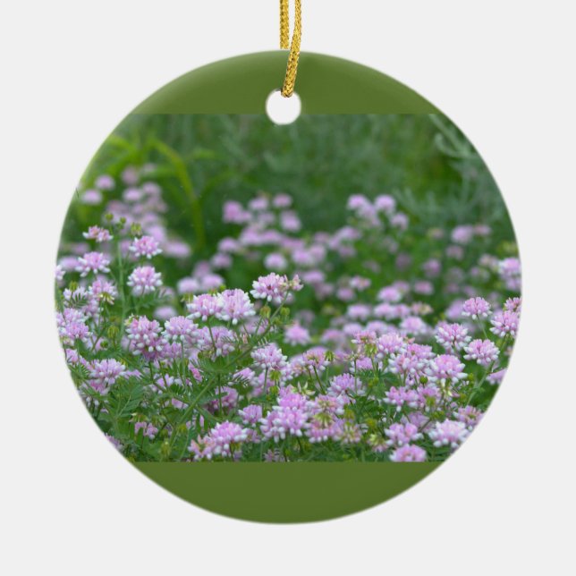 Enfeite de Foto de Flores Silvestres Roxas (Frente)