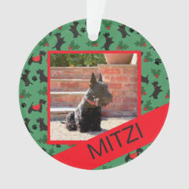 Enfeite de Foto de Natal do Cachorro Scottie