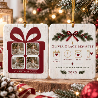 Enfeite de Foto de Natal Personalizado para o Prim