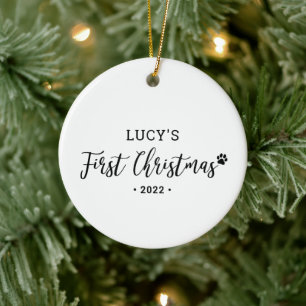 Enfeite de Foto de Primeiro Natal de Cachorrinho P