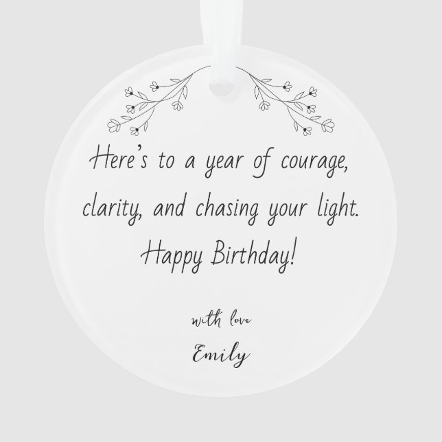 Enfeite de Foto Personalizado para Aniversário com (Verso)