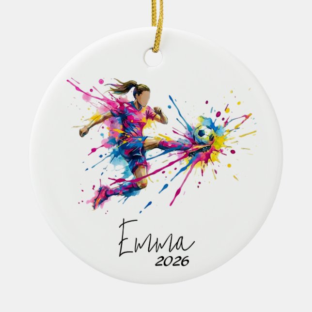 enfeite de futebol feminino, enfeite de futebol (Frente)