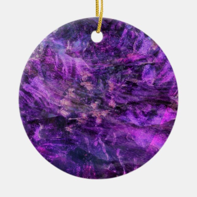 Enfeite de Galáxia Abstrata Roxo (Frente)