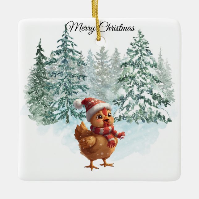 Enfeite de Galinha de Natal (Frente)