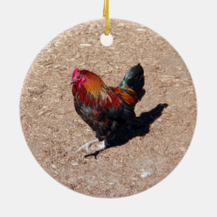 Enfeite de Galo de Ouro Cockerel