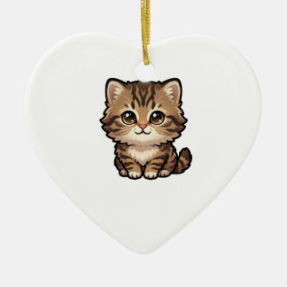 Enfeite de Gatinho Malhado de Marrom Fofo