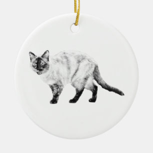 Enfeite de Gato Macio e Calmo para Feriados