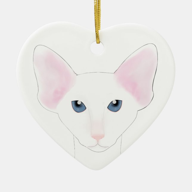 Enfeite de Gato Oriental de Pelo Curto (Frente)