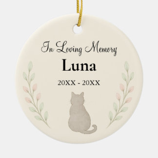 Enfeite de Gato Personalizado em Memória Carinhosa