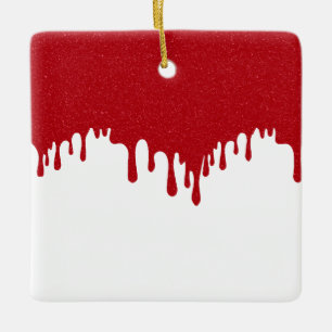 Enfeite de gotejamento vermelho personalizado de t