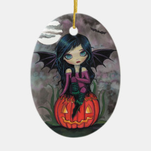 Enfeite de Halloween de Abóbora Pixie Vampira Fofa