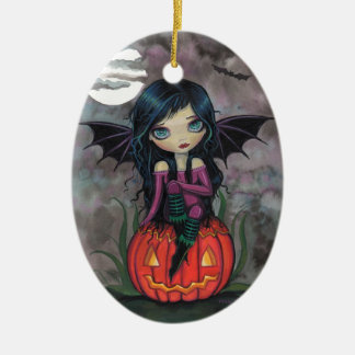 Enfeite de Halloween de Abóbora Pixie Vampira Fofa