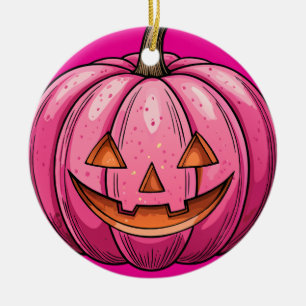 Enfeite de Halloween de Abóbora Rosa