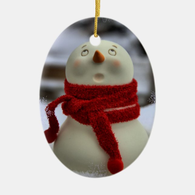 Enfeite de Homem de Neve Fofo (Frente)