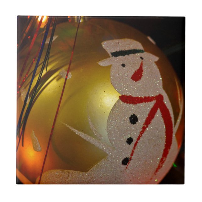 Enfeite de Homem de Neve Geado (Frente)