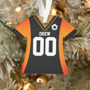 Enfeite de Jersey de Futebol Preto/Laranja Persona