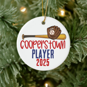 Enfeite de jogador de beisebol de Cooperstown da m