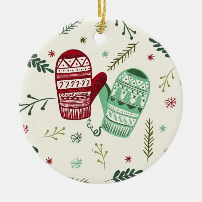 Enfeite de Luvas de Natal (Frente)