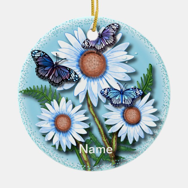Enfeite de margarida Butterfly Blue (Frente)