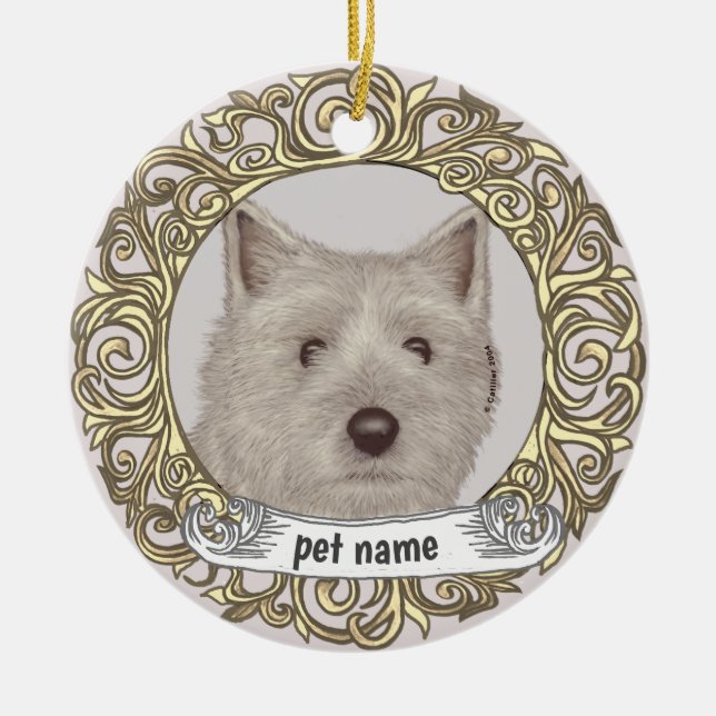 Enfeite de Memória Afetuosa do Cairn Terrier (Frente)