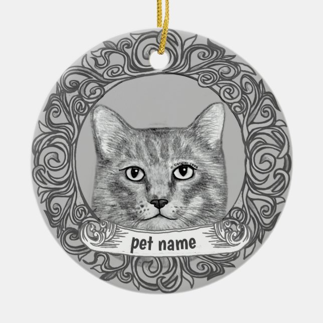 Enfeite de Memória de Gato Amoroso (Frente)