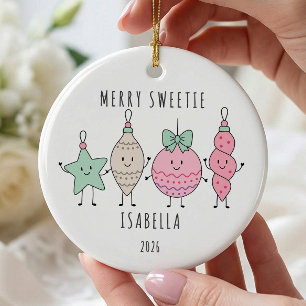 Enfeite de Menina Personalizado Merry Sweetie