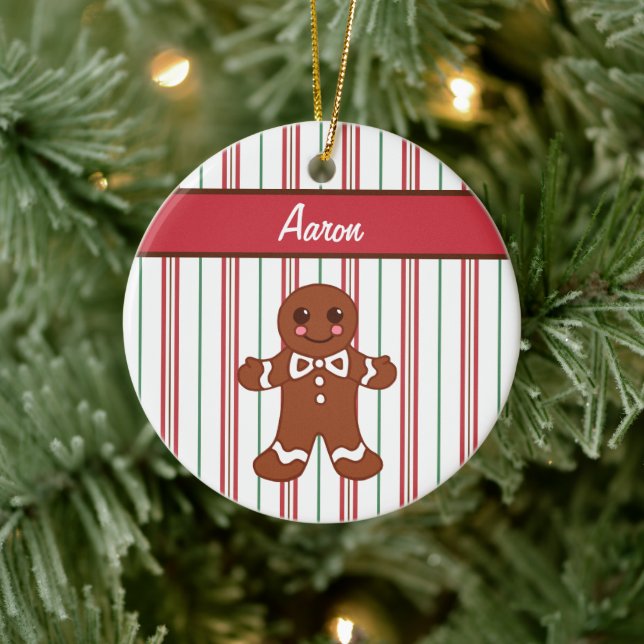 Enfeite de Menino de Gengibre Personalizado (Árvore)