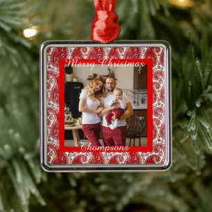 Enfeite de metal com foto personalizada