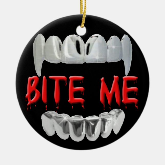 Enfeite de Mordida de Sangue e Dentes (Frente)