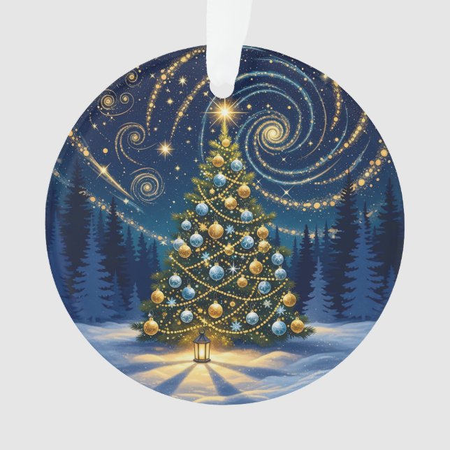 Enfeite de Natal 2025 – Árvore Noturna de Inverno  (Frente)