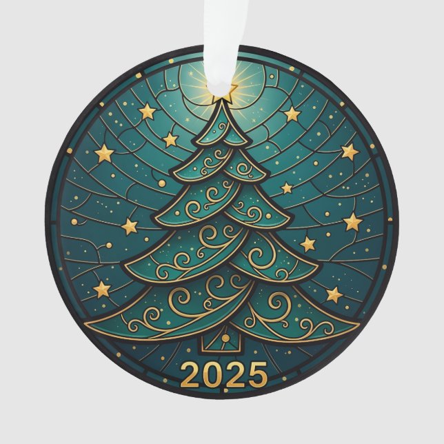 Enfeite de Natal 2025 Vidro Falso Manchado Eff. 2 (Frente)