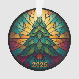 Enfeite de Natal 2025 Vidro Manchado Falso Ef. 1