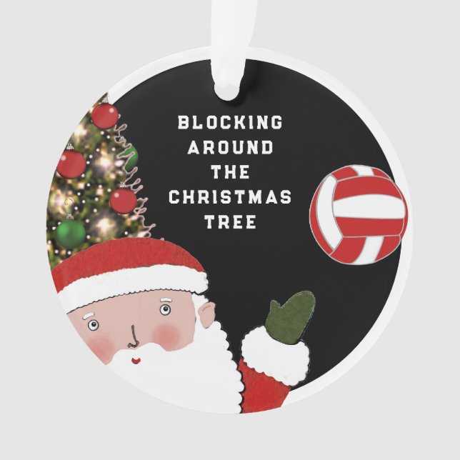 Enfeite de Natal Acrílico Colecionável de Volei (Frente)