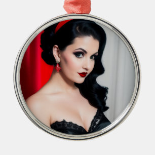 Enfeite de Natal Alegre Garota Goth do Natal