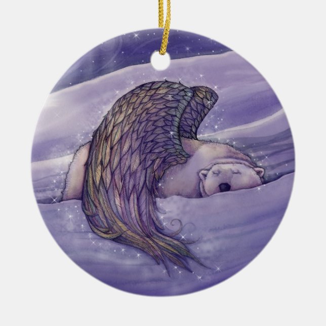 Enfeite de Natal Anjo Urso Polar (Frente)