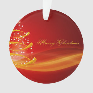 Enfeite de Natal Árvore Dourada Vermelha