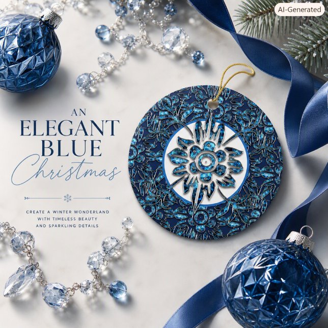 Enfeite de Natal Azul Vintage (Criador carregado)