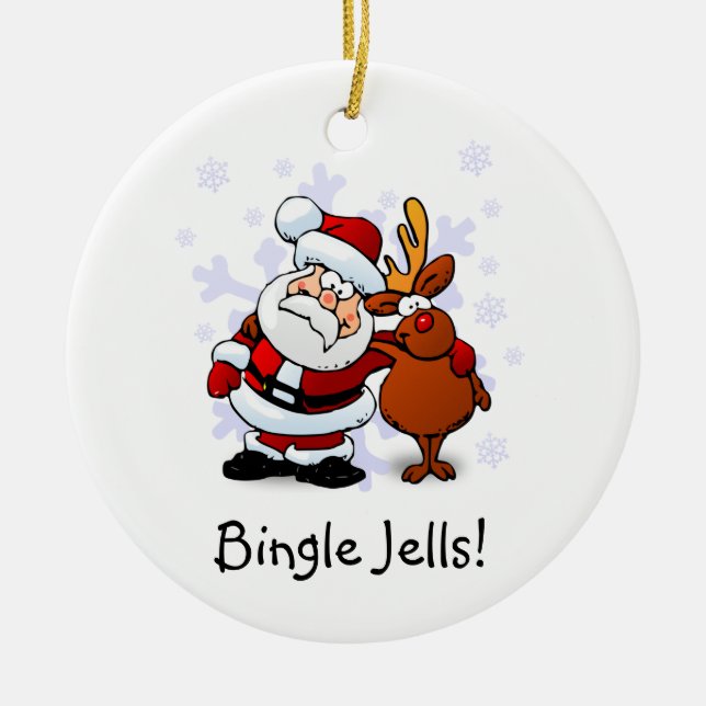 Enfeite de Natal Bingle Jells Engraçado (Frente)