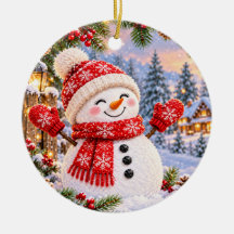 Enfeite de Natal Boneco de Neve País das Maravilha