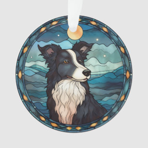 Enfeite de Natal Border Collie