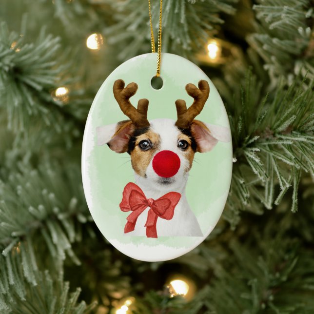 Enfeite de Natal Cachorro com Galhadas e Luvas de  (Árvore)