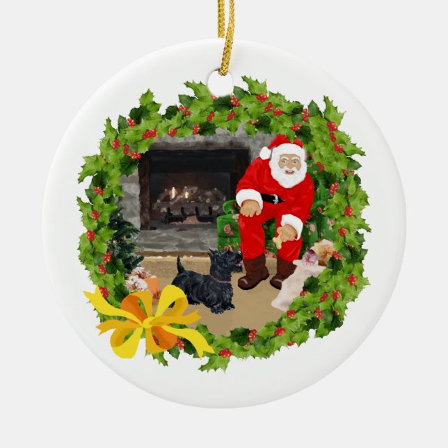 Enfeite de Natal Cachorro Scottie (Frente)