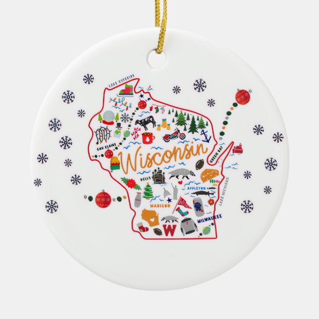 Enfeite de Natal Caprichoso de Wisconsin (Frente)