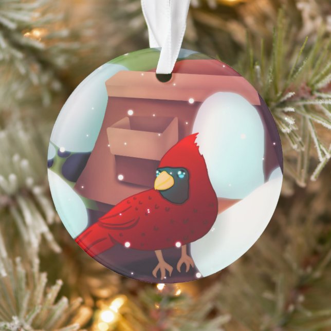 Enfeite de Natal Cardinal Personalizado para Famíl (Árvore)