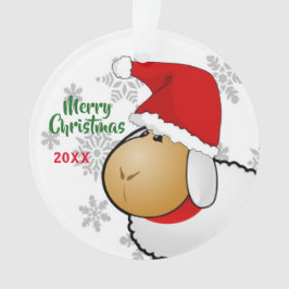 Enfeite de Natal Cartoon Ovelha Santa de 2 Lados